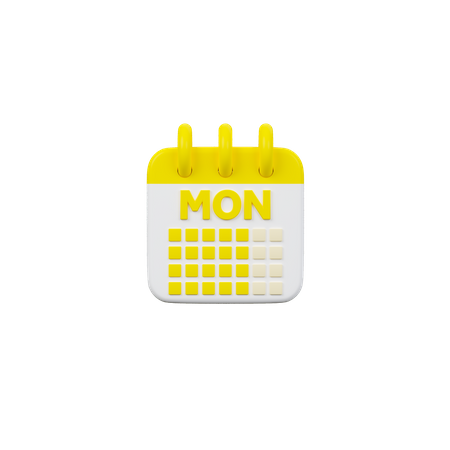 Calendário de segunda-feira  3D Icon