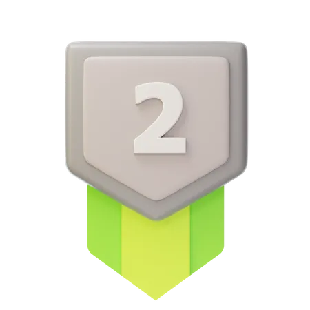 Medalha de Prata Segundo Lugar  3D Icon