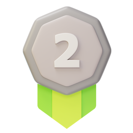 Medalha de Prata Segundo Lugar  3D Icon