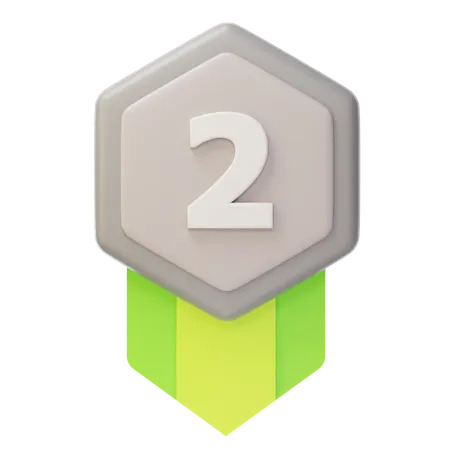 Medalha de Prata Segundo Lugar  3D Icon