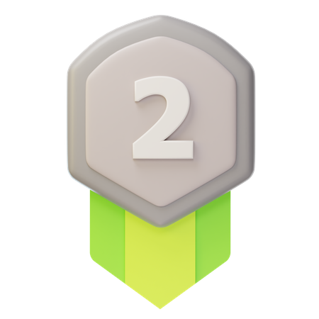 Medalha de Prata Segundo Lugar  3D Icon