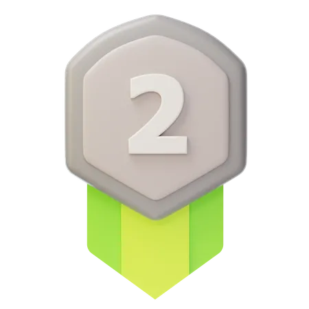 Medalha de Prata Segundo Lugar  3D Icon