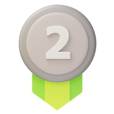 Medalha de Prata Segundo Lugar  3D Icon