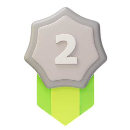 Medalha de Prata Segundo Lugar  3D Icon