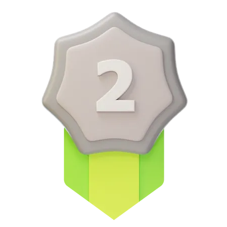 Medalha de Prata Segundo Lugar  3D Icon