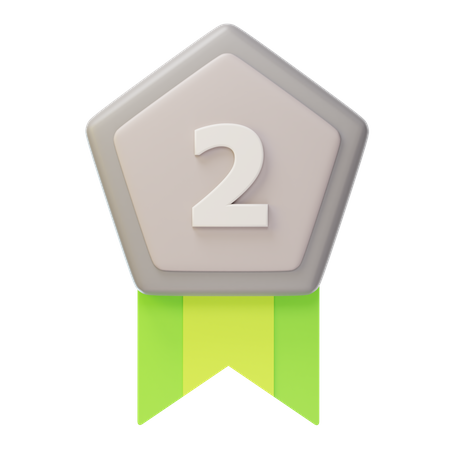 Medalha de Prata Segundo Lugar  3D Icon