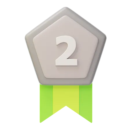 Medalha de Prata Segundo Lugar  3D Icon