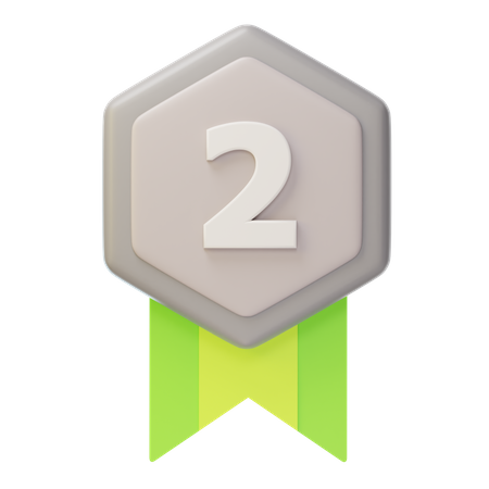 Medalha de Prata Segundo Lugar  3D Icon