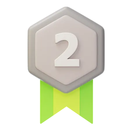 Medalha de Prata Segundo Lugar  3D Icon