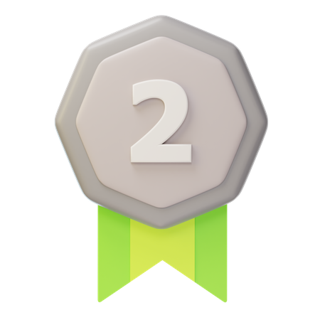 Medalha de Prata Segundo Lugar  3D Icon