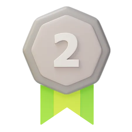 Medalha de Prata Segundo Lugar  3D Icon