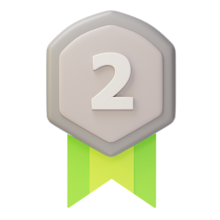 Medalha de Prata Segundo Lugar  3D Icon