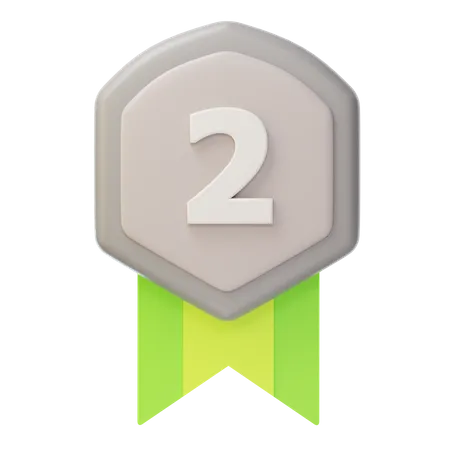 Medalha de Prata Segundo Lugar  3D Icon