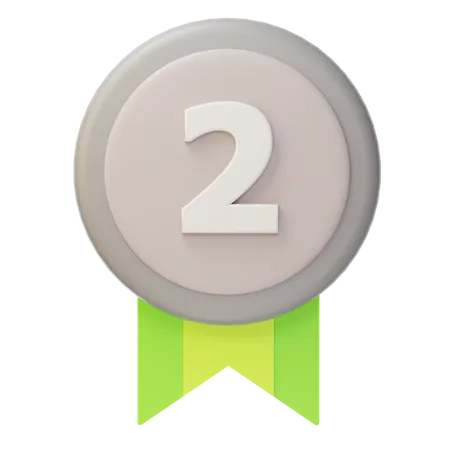 Medalha de Prata Segundo Lugar  3D Icon