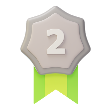 Medalha de Prata Segundo Lugar  3D Icon