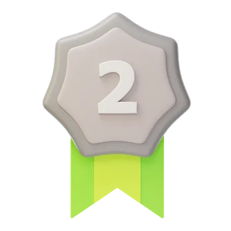 Medalha de Prata Segundo Lugar  3D Icon