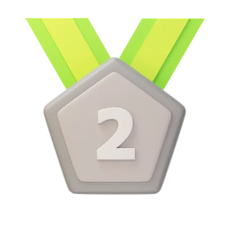 Medalha de Prata Segundo Lugar  3D Icon