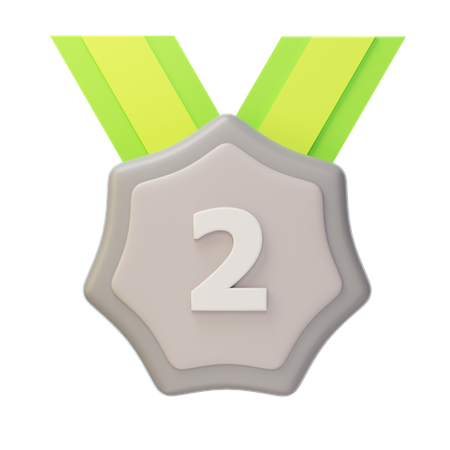 Medalha de Prata Segundo Lugar  3D Icon