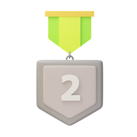 Medalha de Prata Segundo Lugar  3D Icon