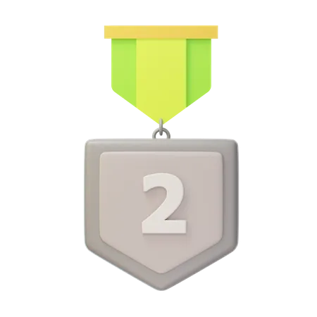 Medalha de Prata Segundo Lugar  3D Icon