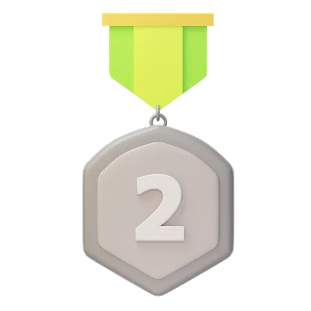 Medalha de Prata Segundo Lugar  3D Icon