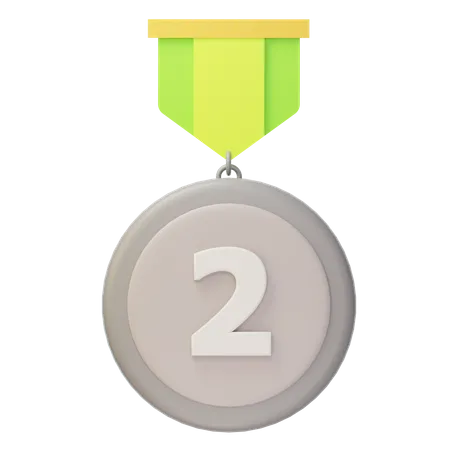 Medalha de Prata Segundo Lugar  3D Icon