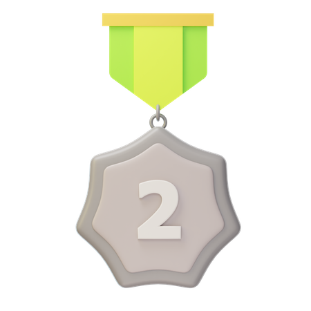 Medalha de Prata Segundo Lugar  3D Icon