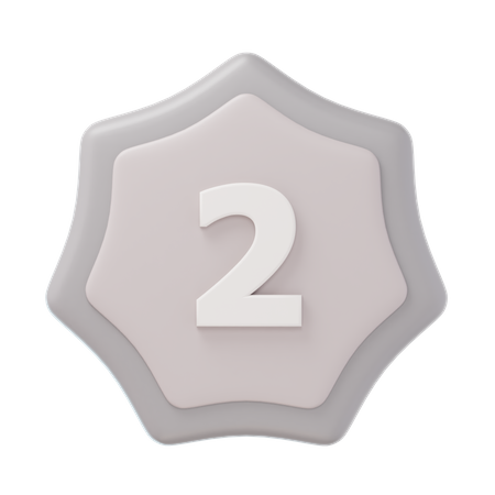 Medalla de Plata del Segundo Lugar  3D Icon