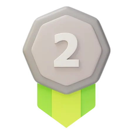 Medalla de Plata del Segundo Lugar  3D Icon