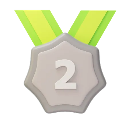 Medalla de Plata del Segundo Lugar  3D Icon