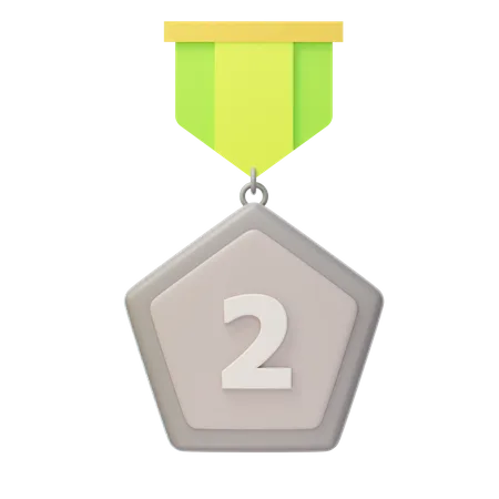 Medalla de Plata del Segundo Lugar  3D Icon