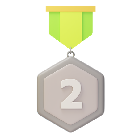 Medalla de Plata del Segundo Lugar  3D Icon