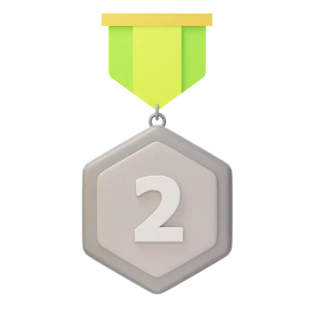 Medalla de Plata del Segundo Lugar  3D Icon