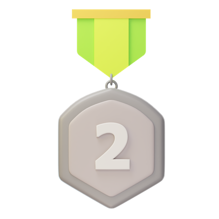 Medalla de Plata del Segundo Lugar  3D Icon