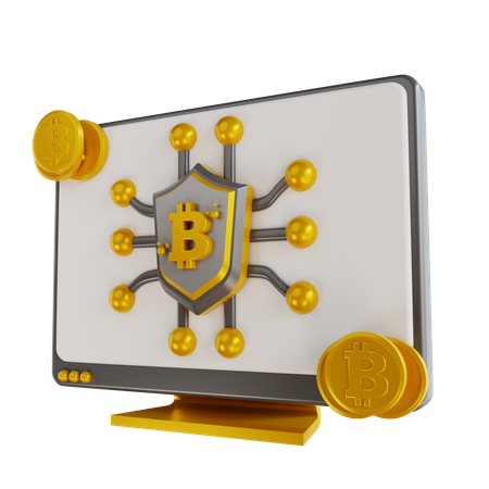 Segurança bitcoin on-line  3D Illustration