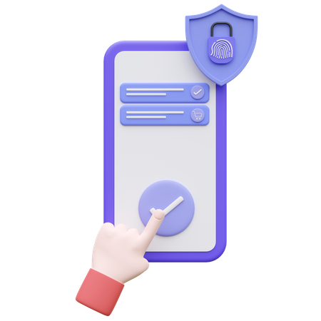 Segurança cibernética para smartphone  Ícone 3D