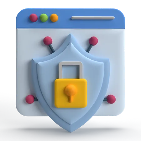 Segurança na Web  3D Icon