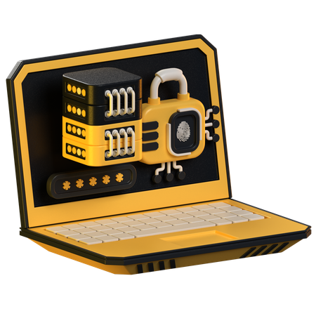 Segurança de dados de notebook  3D Icon