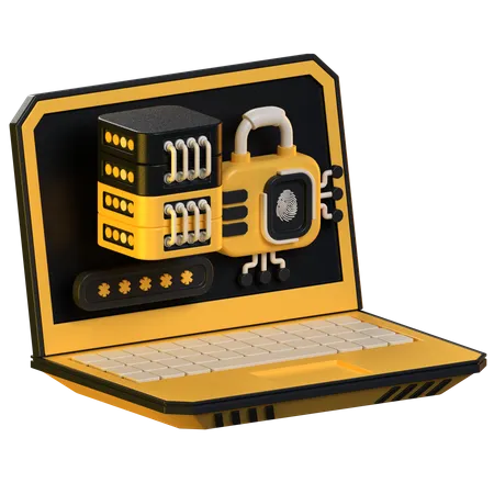 Segurança de dados de notebook  3D Icon