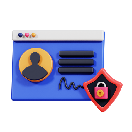 Segurança de dados pessoais  3D Icon