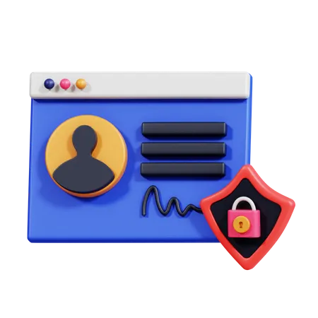 Segurança de dados pessoais  3D Icon