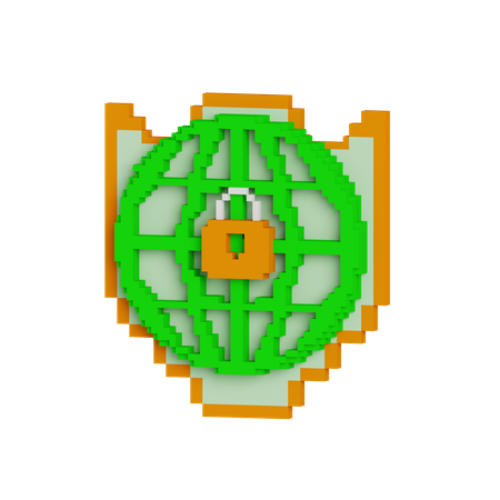 Segurança de rede  3D Icon