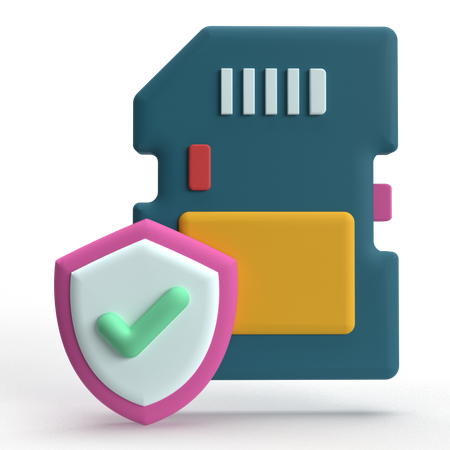 Segurança do cartão de memória  Ícone 3D