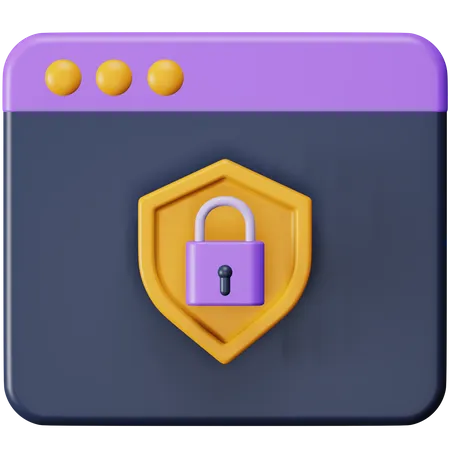 Segurança do navegador  3D Icon