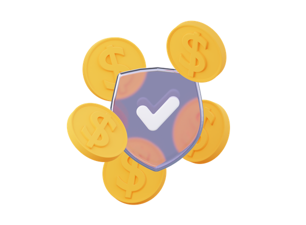 Segurança em dólar  3D Icon