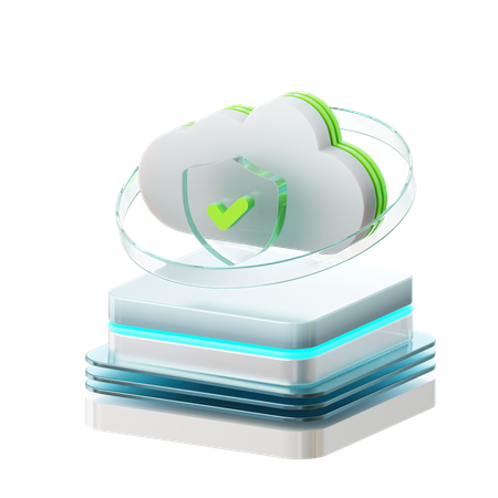 Segurança na nuvem  3D Icon