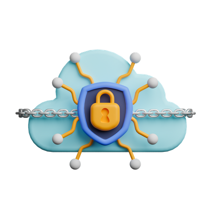 Segurança na nuvem  3D Icon