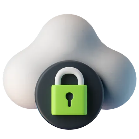 Segurança na nuvem  3D Icon