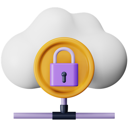 Segurança na nuvem  3D Icon