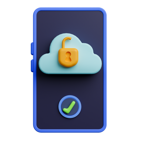 Segurança na nuvem no smartphone  3D Icon